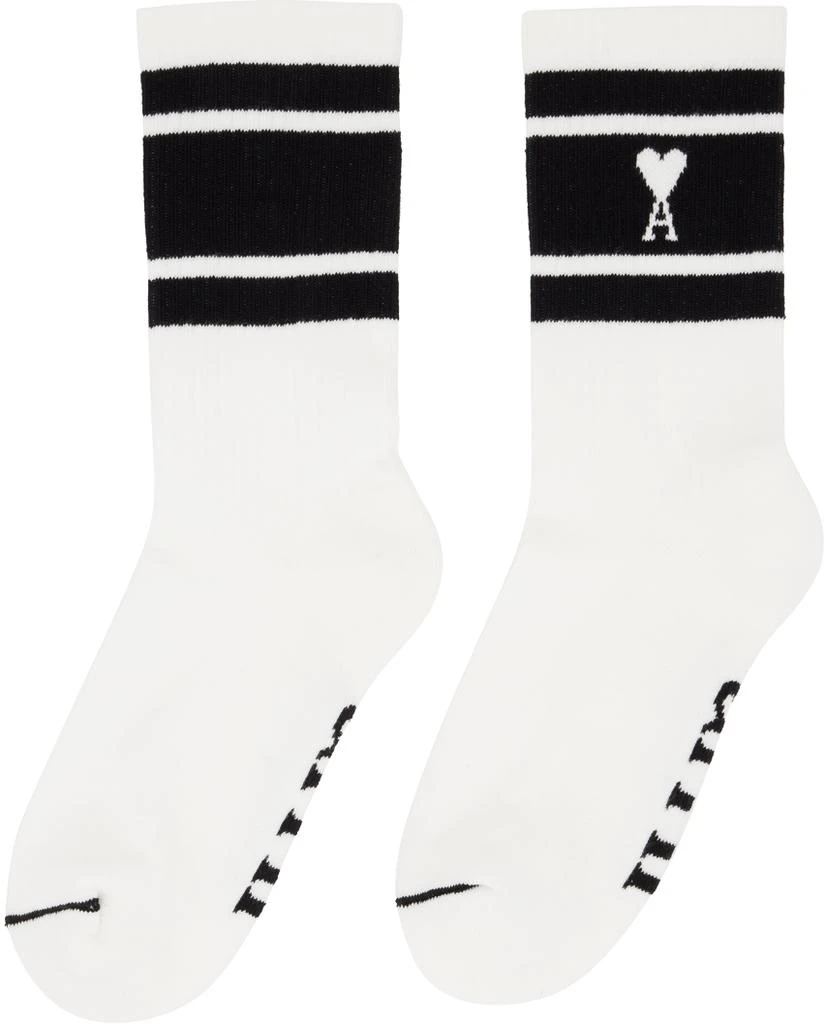 商品AMI|White & Black Ami de Cœur Socks,价格¥272,第2张图片详细描述