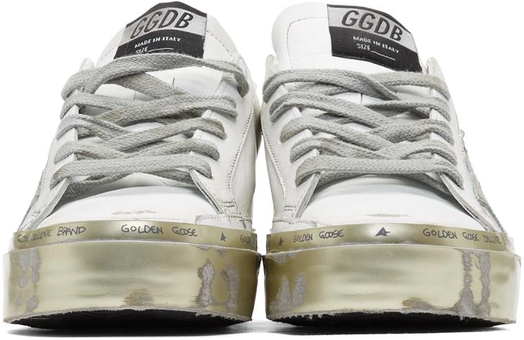 商品Golden Goose|White & Gold Hi Star Sneakers 运动鞋,价格¥4315,第2张图片详细描述