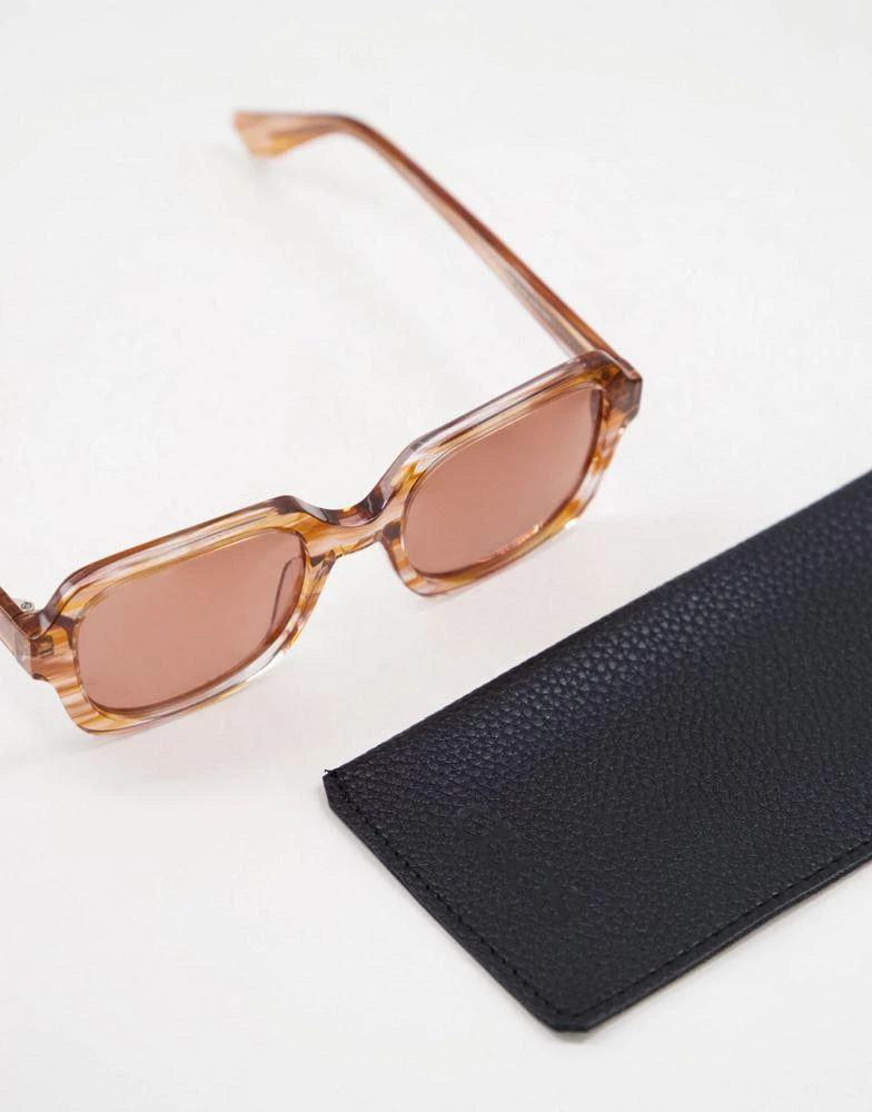 商品ASOS|ASOS DESIGN acetate frame 70s square sunglasses in brown,价格¥170,第2张图片详细描述