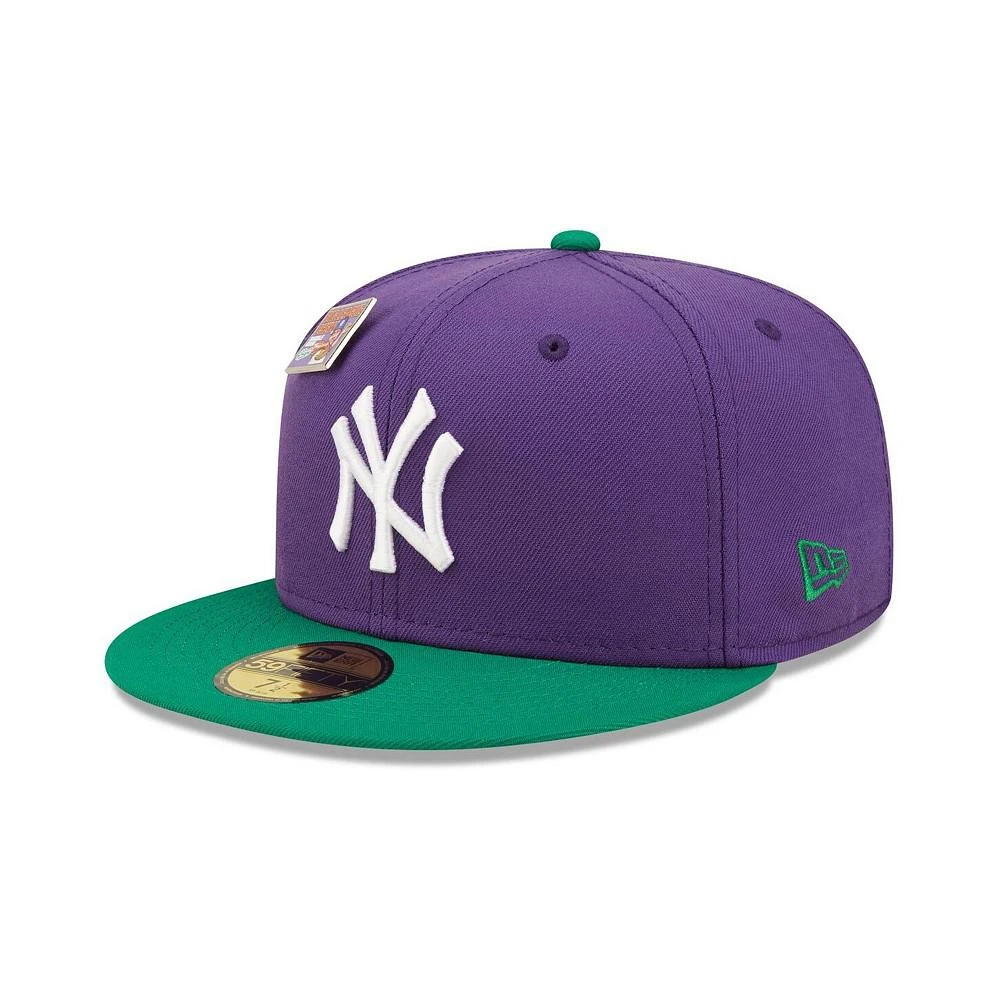 商品New Era|Men's Purple and Green New York Yankees MLB x Big League Chew Ground Ball Grape Flavor Pack 59FIFTY Fitted Hat,价格¥371,第3张图片详细描述