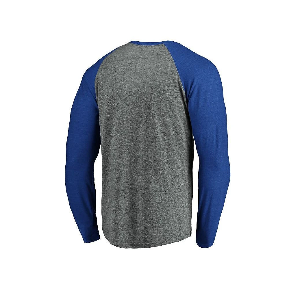 商品Majestic|Men's Tampa Bay Lightning Vintage Logo Tri-Blend Long-Sleeve Raglan Shirt,价格¥239,第2张图片详细描述