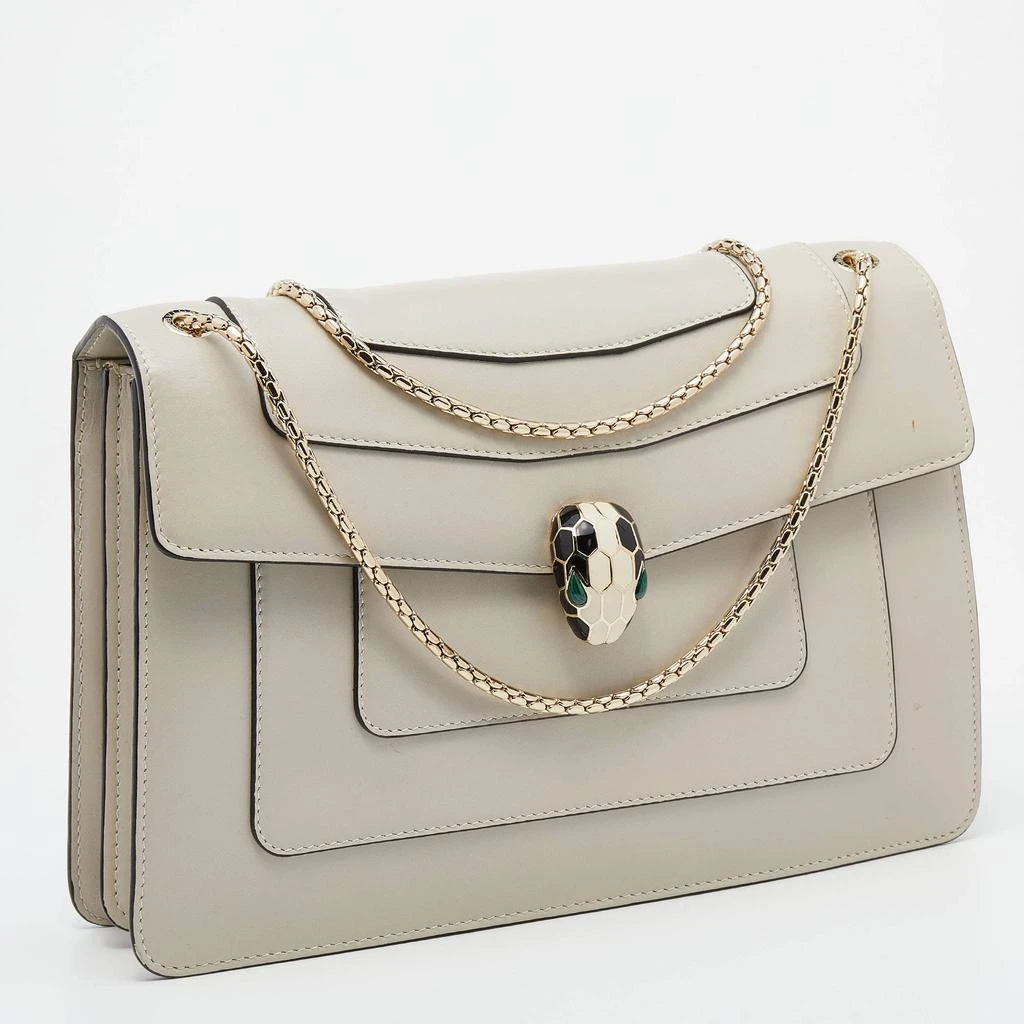 商品[二手商品] BVLGARI|Bvlgari Off-White Leather Medium Serpenti Forever Shoulder Bag,价格¥14100,第3张图片详细描述