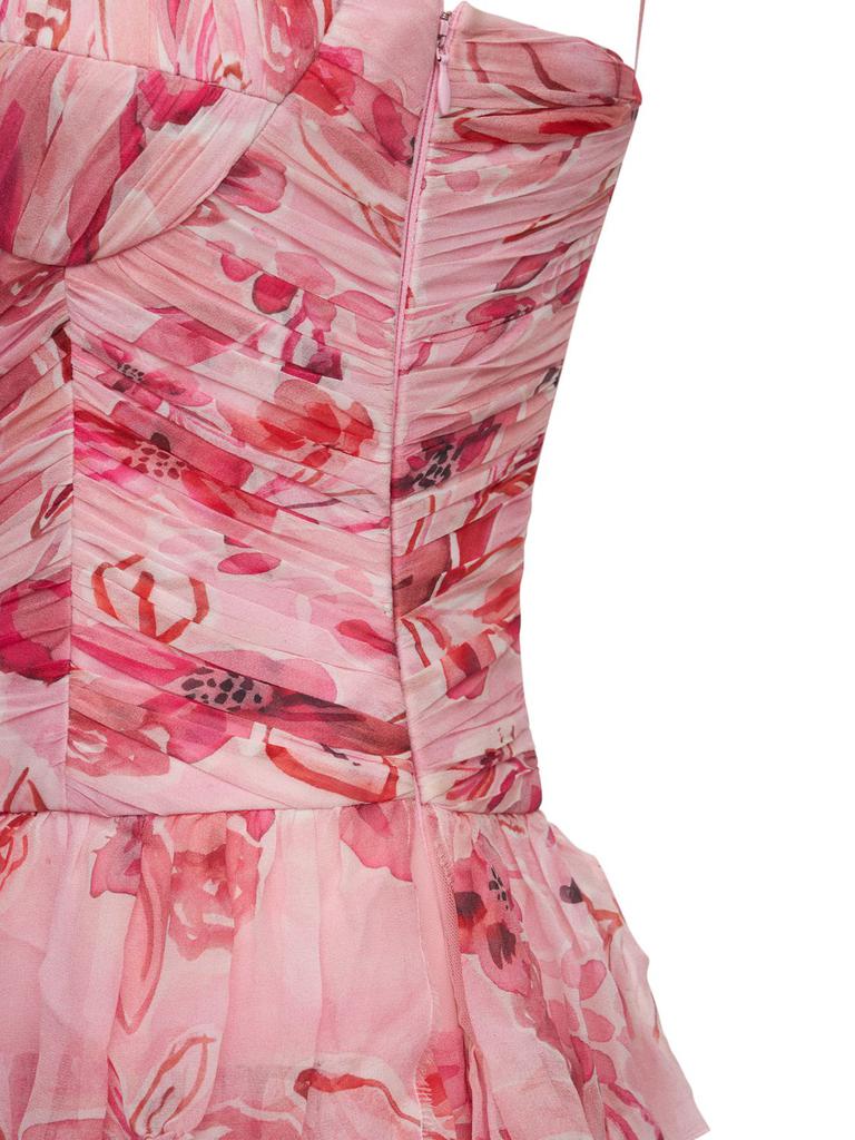 Flower Tiered Silk Crepe Gown商品第7张图片规格展示