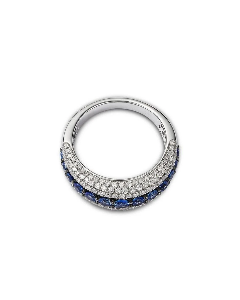 Sapphire & Diamond Multi Row Ring in 14K White Gold 商品