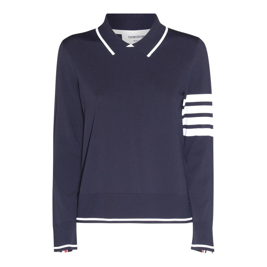 商品Thom Browne|Thom Browne 4-Bar Stripe Knitted Polo Jumper,价格¥4092-¥4340,第1张图片