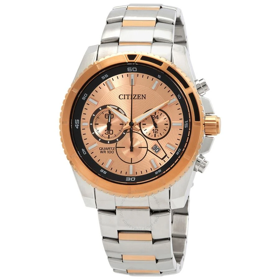 商品Citizen|Chronograph Quartz Rose Gold Dial Men's Watch AN8204-59X,价格¥960,第1张图片