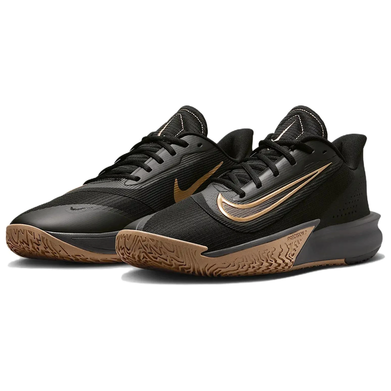 商品[国内直发] NIKE|Precision 7 舒适柔软 防滑耐磨 低帮 篮球鞋 男款 黑金色,价格¥502,第4张图片详细描述