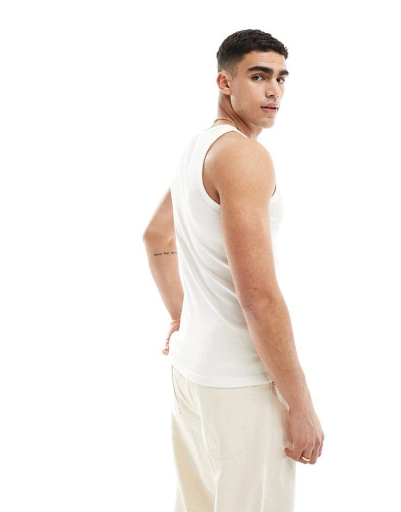 商品Good For Nothing|Good For Nothing ribbed branded vest in off white,价格¥148,第4张图片详细描述