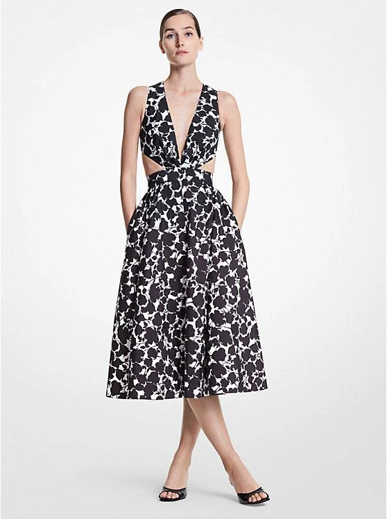 商品Michael Kors|Floral Cotton and Silk Faille Cutout Dress,价格¥6279,第1张图片