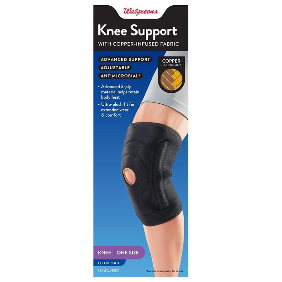 商品Walgreens|Knee Support with Copper-Infused Fabric One Size,价格¥185,第1张图片
