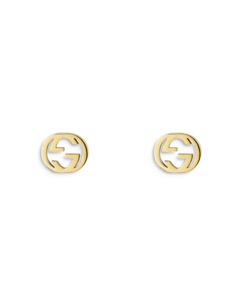 18K Yellow Gold Interlocking G Stud Earrings商品第1张图片规格展示