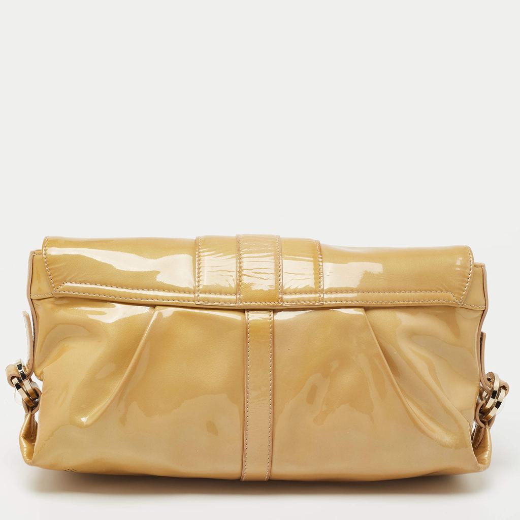 Bvlgari Beige Patent Leather Chandra Shoulder Bag商品第4张图片规格展示