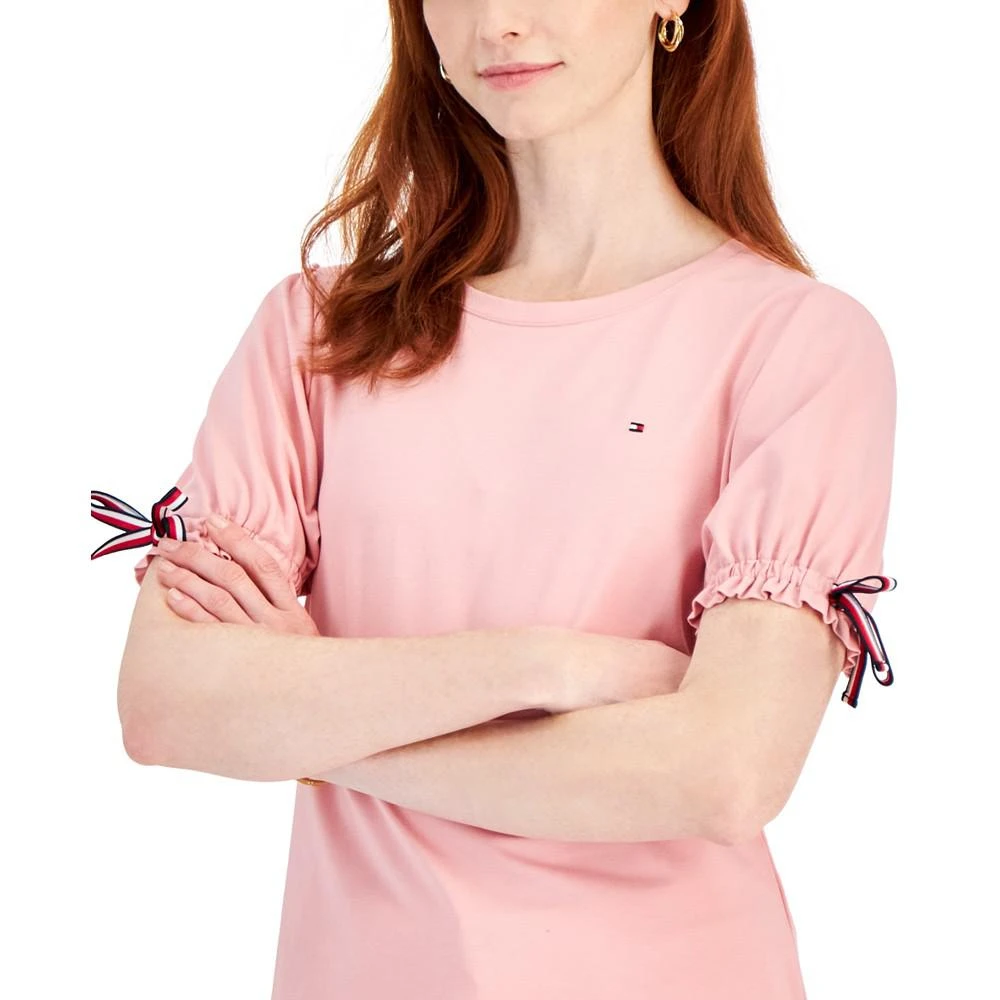 商品Tommy Hilfiger|Women's Drawstring-Cuff T-Shirt,价格¥330,第3张图片详细描述