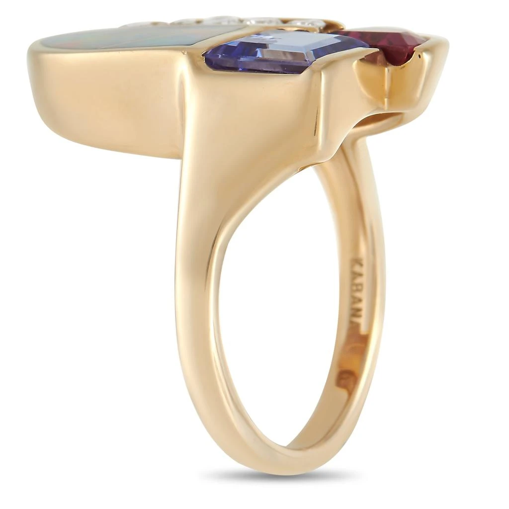 商品Kabana|Kabana 14K Yellow Gold 0.20 ct Diamond, Tourmaline, Tanzanite, and Inlaid Opal Ring,价格¥16597,第2张图片详细描述