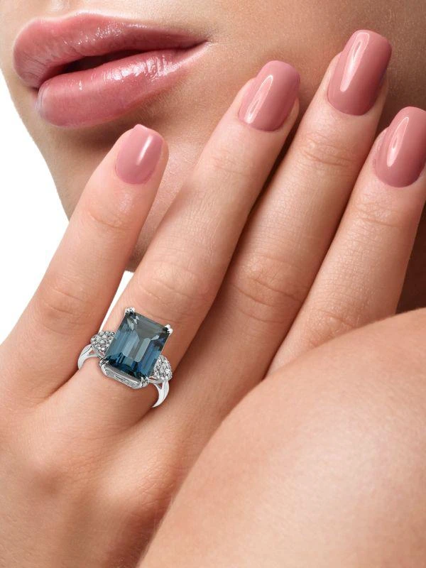 商品Effy|14K White Gold, London Blue Topaz & Diamond Ring,价格¥6002,第5张图片详细描述