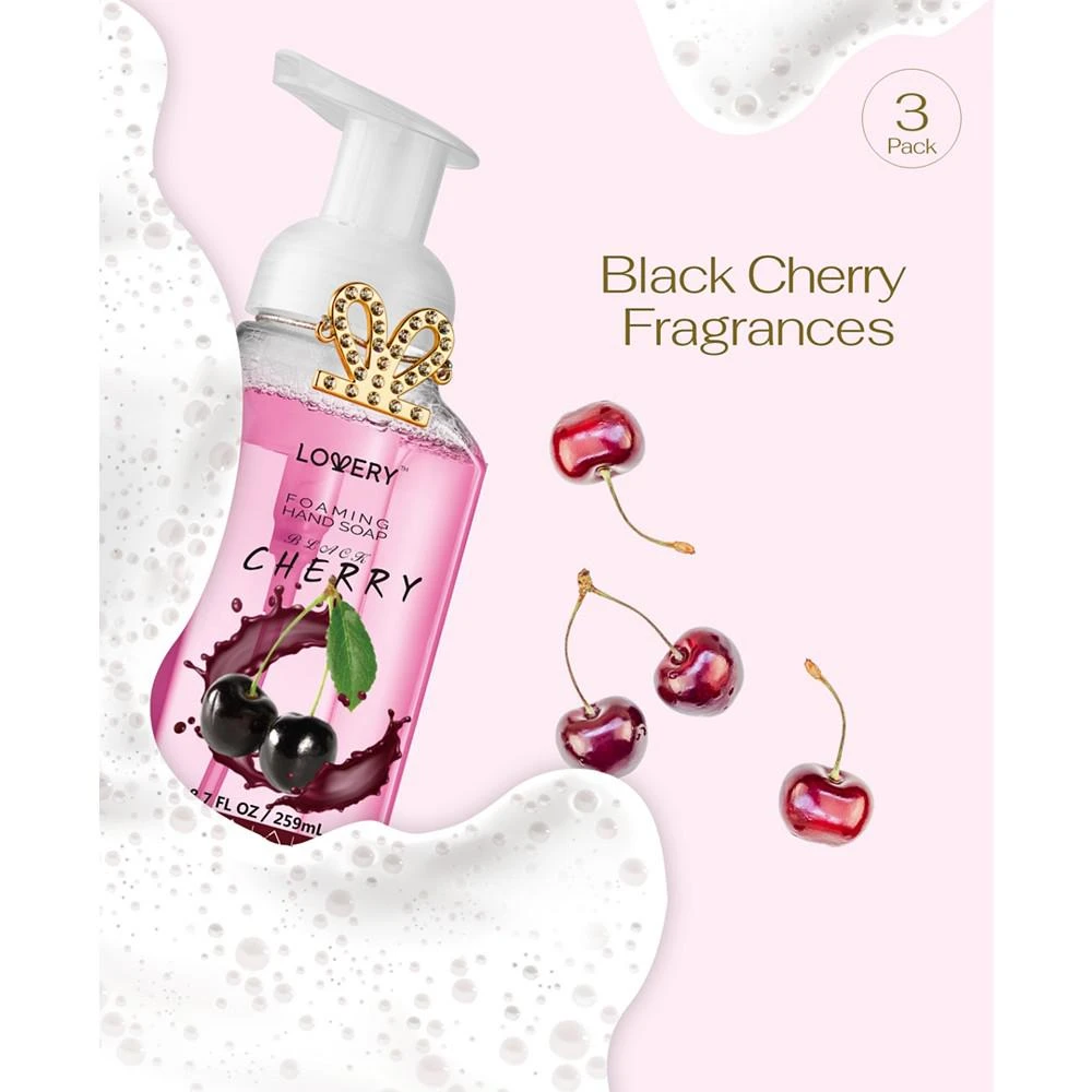 商品Lovery|Hand Foaming Soap in Black Cherry, Moisturizing Hand Soap with Flawless Crystal Heart Bracelet - Hand Wash Set, 4 Piece,价格¥273,第2张图片详细描述