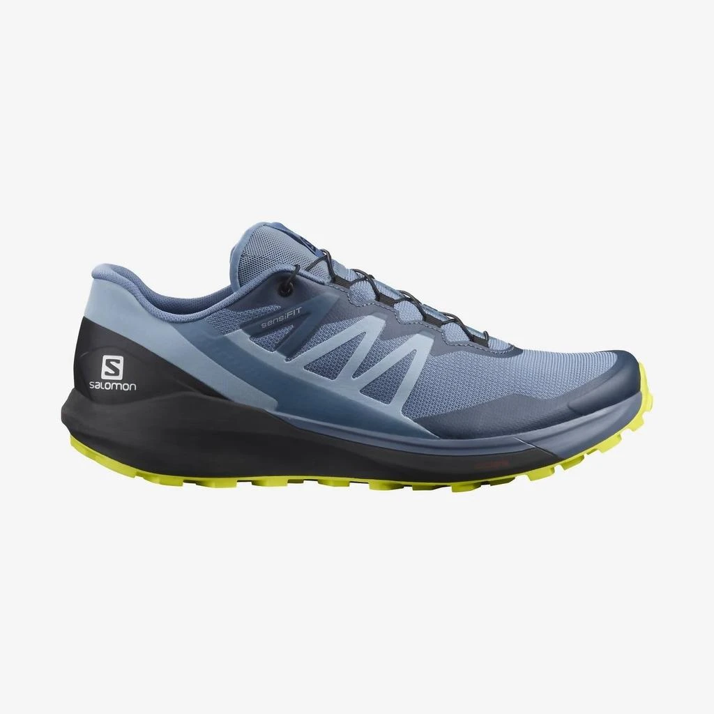 商品Salomon|Men's Sense Ride 4 Trail Running Shoe - Medium/d Width In Copen Blue/black/evening Primrose,价格¥716,第2张图片详细描述