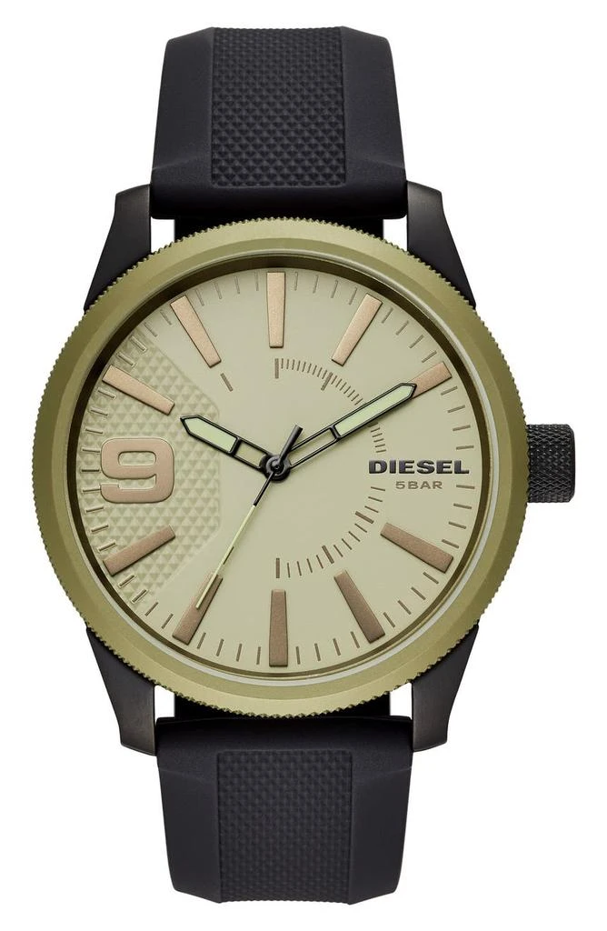 商品Diesel|Rasp Silicone Strap Watch, 46mm,价格¥656,第1张图片