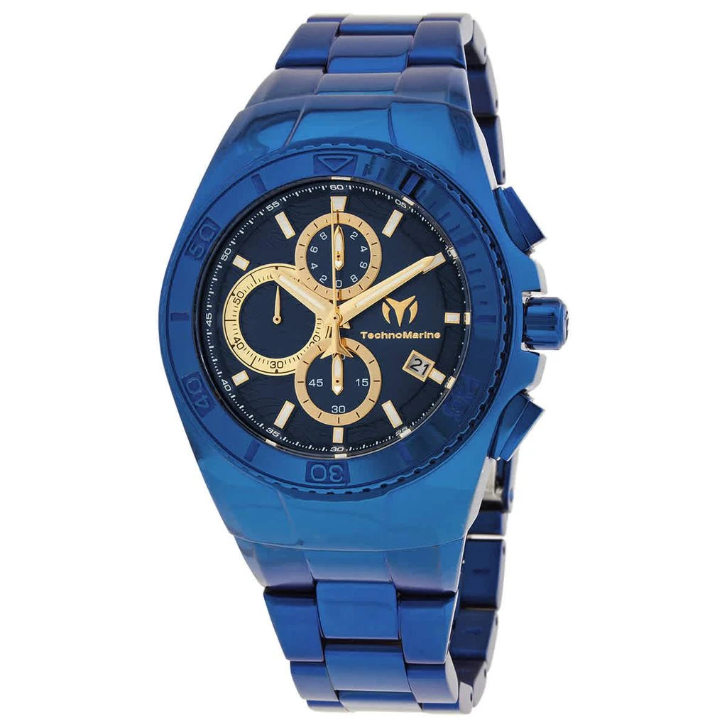 商品TechnoMarine|TechnoMarine Cruise Chronograph Quartz Blue Dial Mens Watch TM-821013,价格¥738,第1张图片