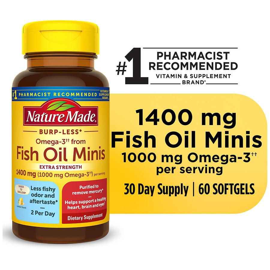 Burp-less Omega-3 from Fish Oil Minis 1400 mg Softgels商品第6张图片规格展示