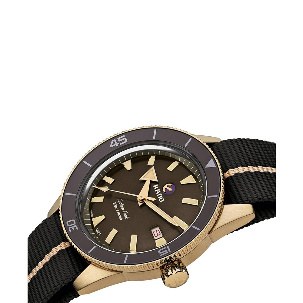 Men's Swiss Automatic Captain Cook Black NATO Strap Watch 42mm商品第2张图片规格展示