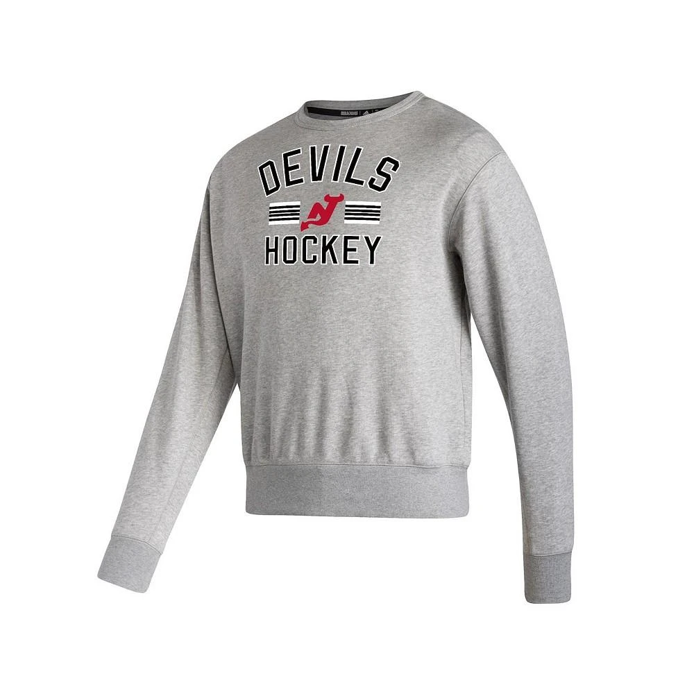 商品Adidas|Men's Heathered Gray New Jersey Devils 2021/22 Alternate Logo Pullover Sweatshirt,价格¥525,第3张图片详细描述