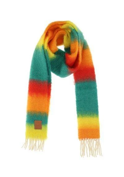 商品Loewe|Loewe Logo Patch Striped Scarf,价格¥2153,第1张图片