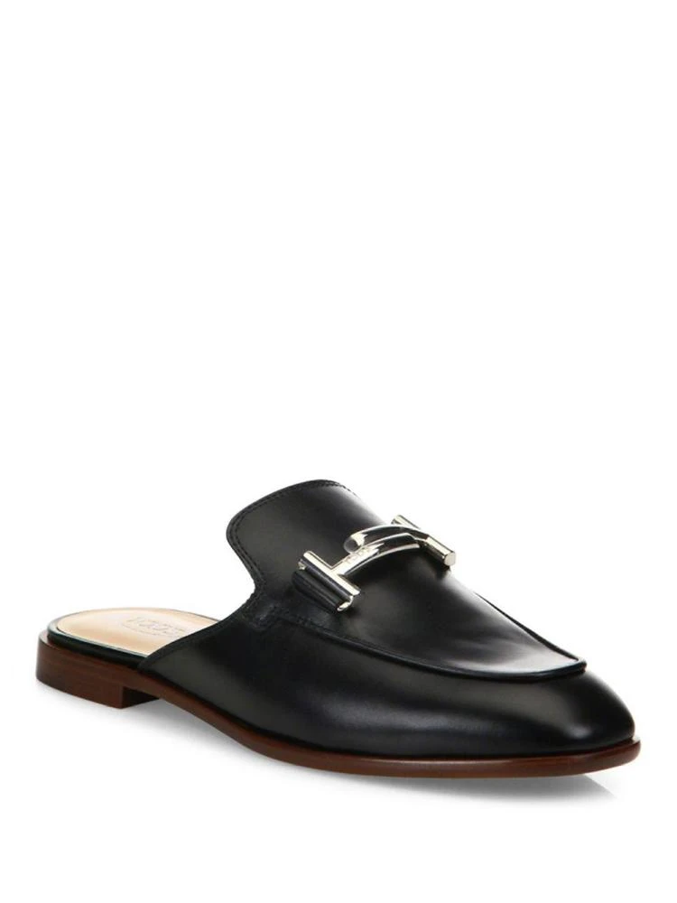 商品Tod's|Double-T Leather Slip-On Mules,价格¥4415,第1张图片