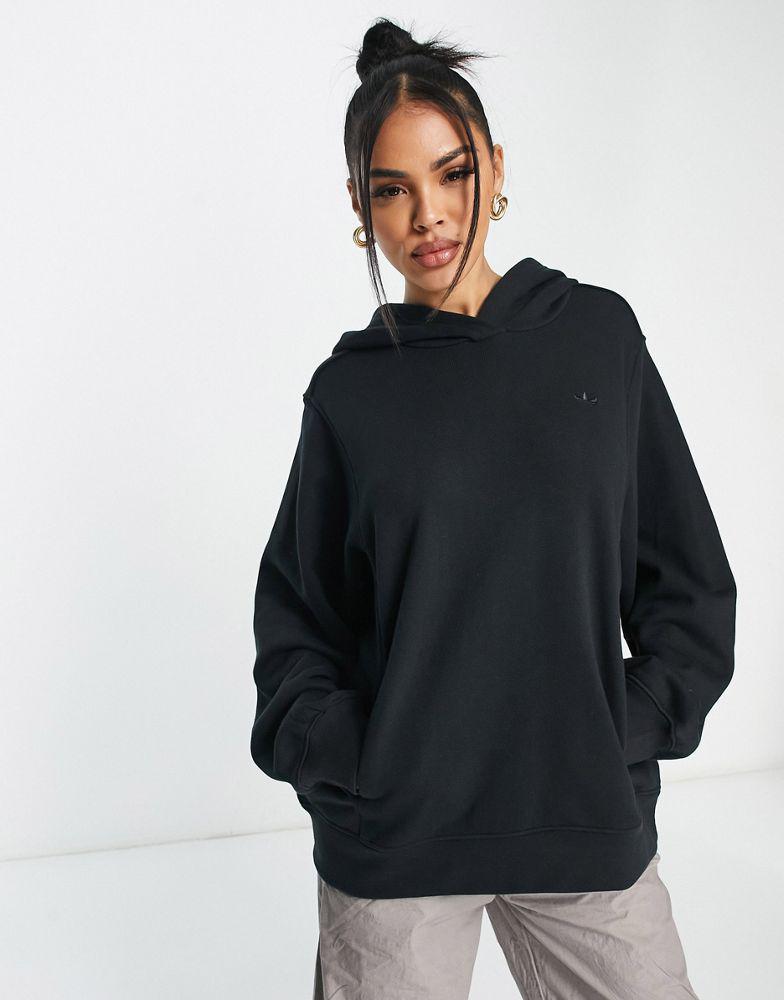 商品Adidas|adidas Originals premium essentials oversized hoodie in black,价格¥714,第4张图片详细描述