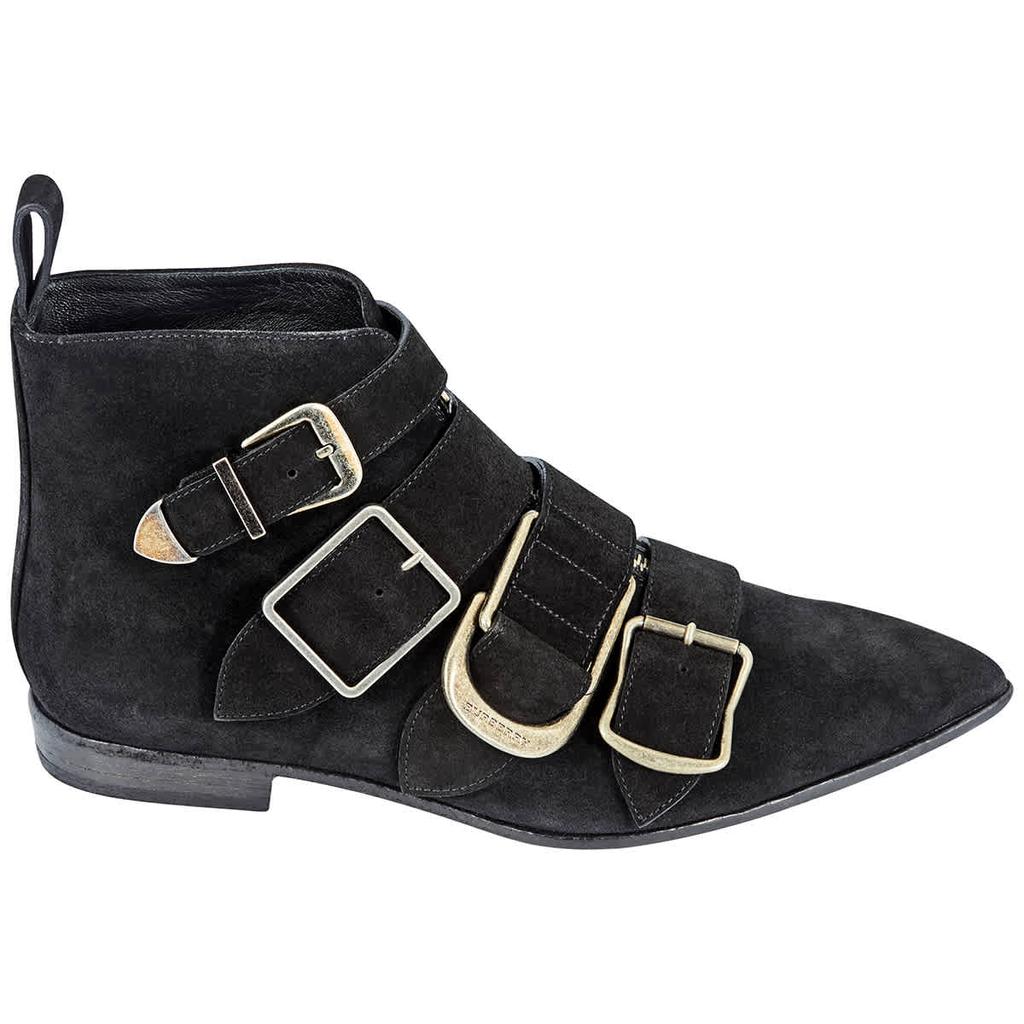 Burberry Ladies Black Buckled Ankle Boots, Brand Size 35商品第1张图片规格展示