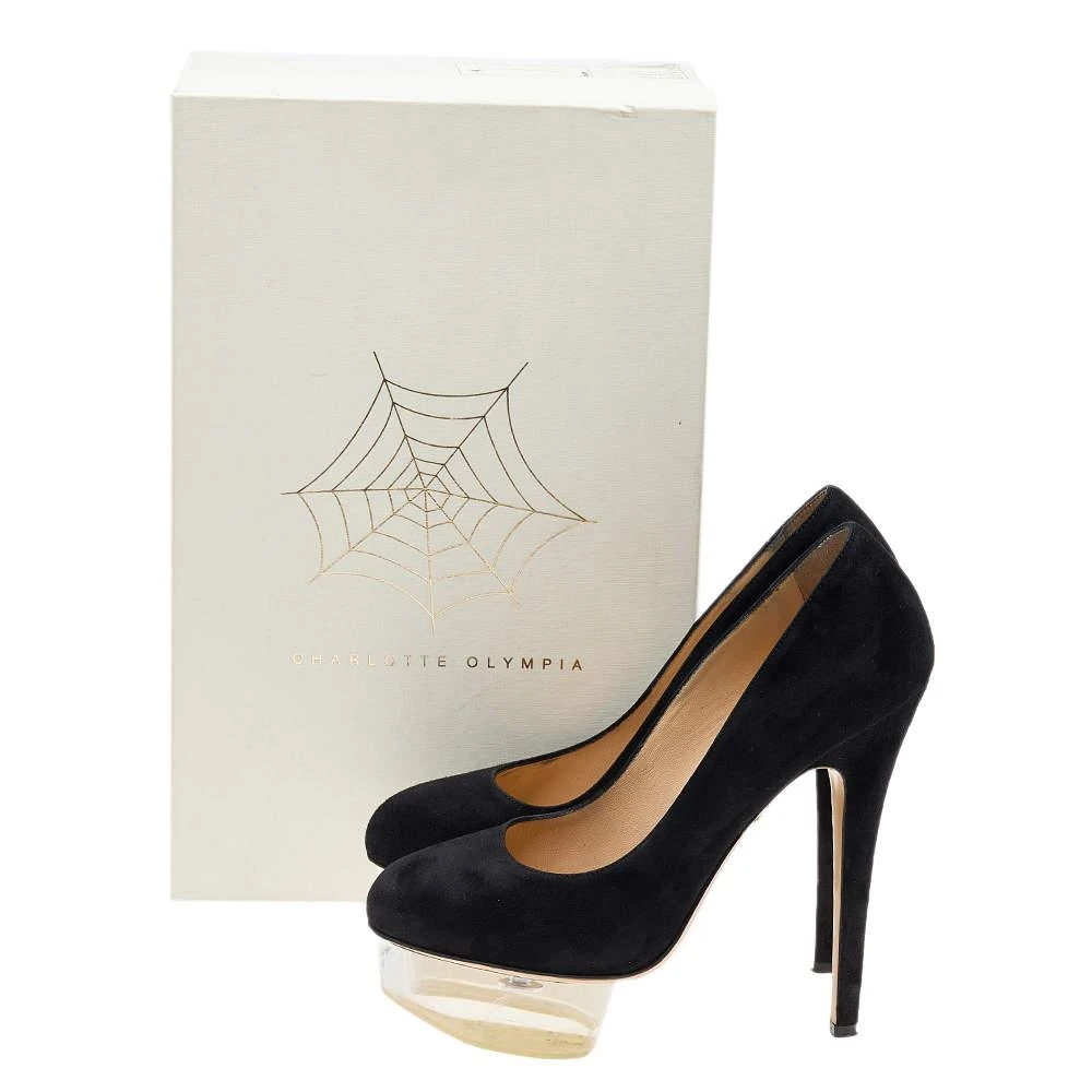 Charlotte Olympia Black Suede Dolly Platform Pumps Size 37.5 商品