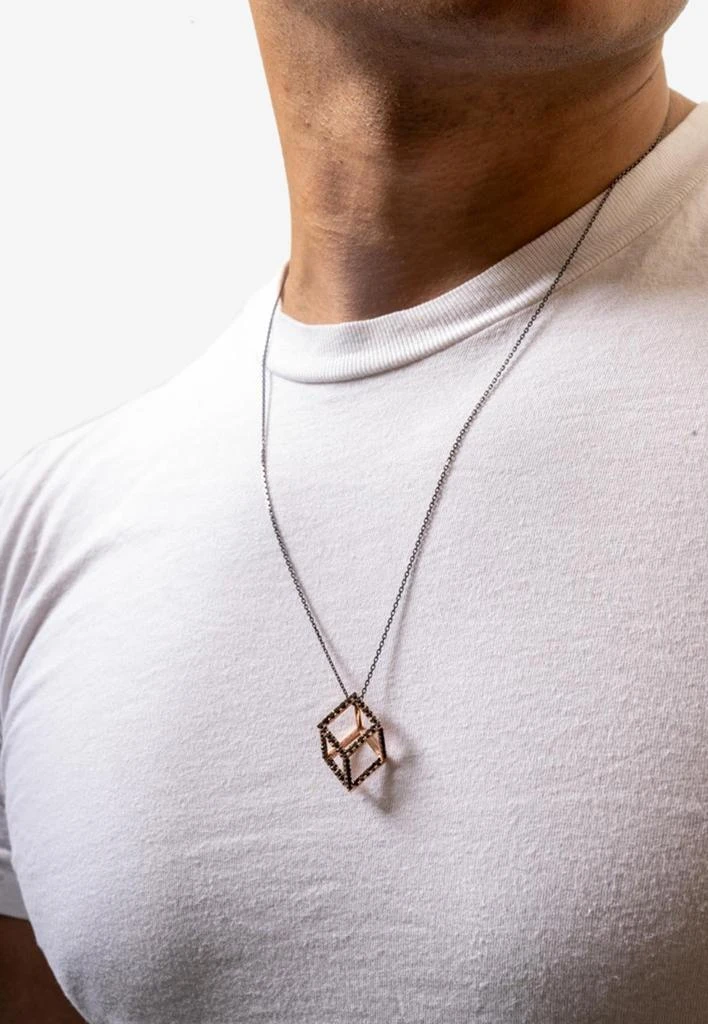 商品Djihan|Cube Mirage Diamond Chain Necklace in 18-karat Rose Gold,价格¥13403,第2张图片详细描述