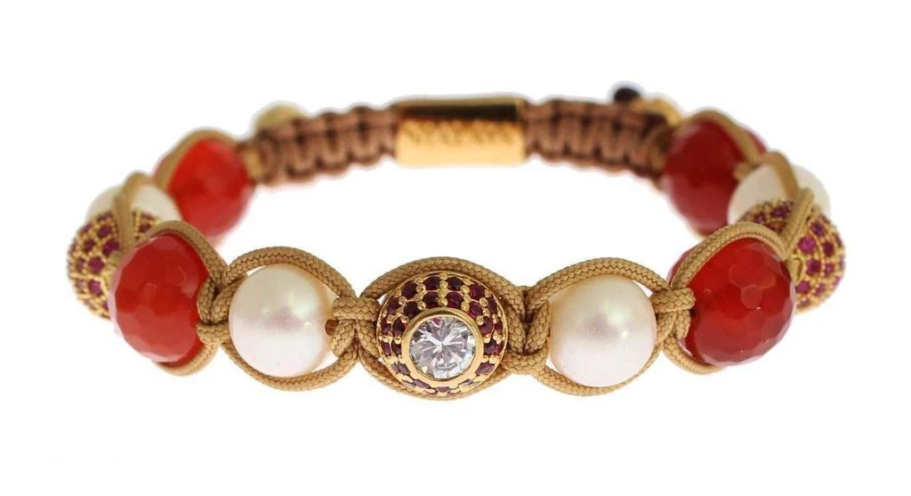 商品Nialaya|Nialaya CZ Carnelian Pearl 925 Silver Bracelet,价格¥1116,第3张图片详细描述