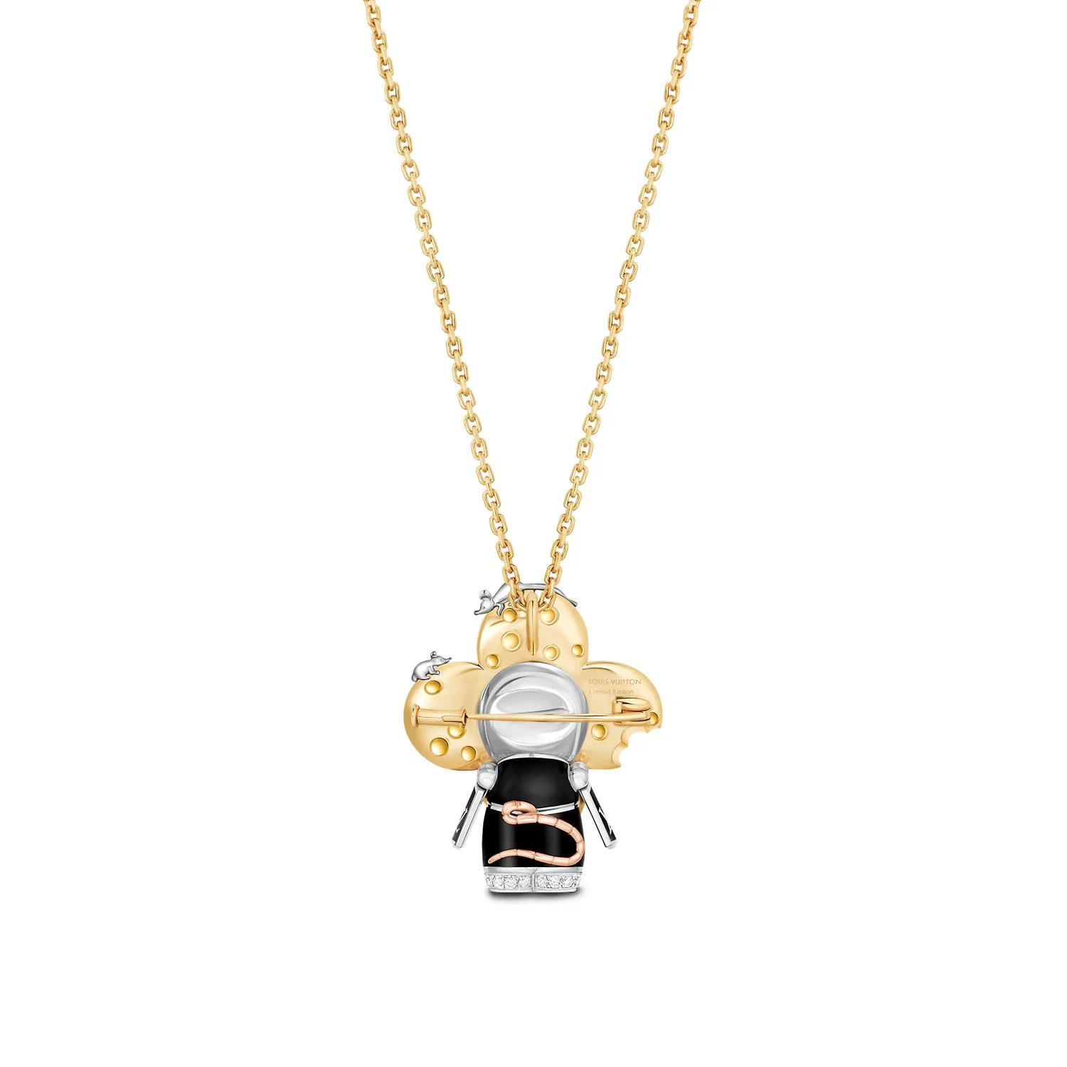 【预售】 LV路易威登 24秋冬 女士 吊坠 VIVIENNE RAT 18K 金漆光钻石彩色宝石项链 Q93972 商品