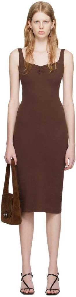 商品Gil Rodriguez|Brown Corazon Midi Dress,价格¥933,第1张图片