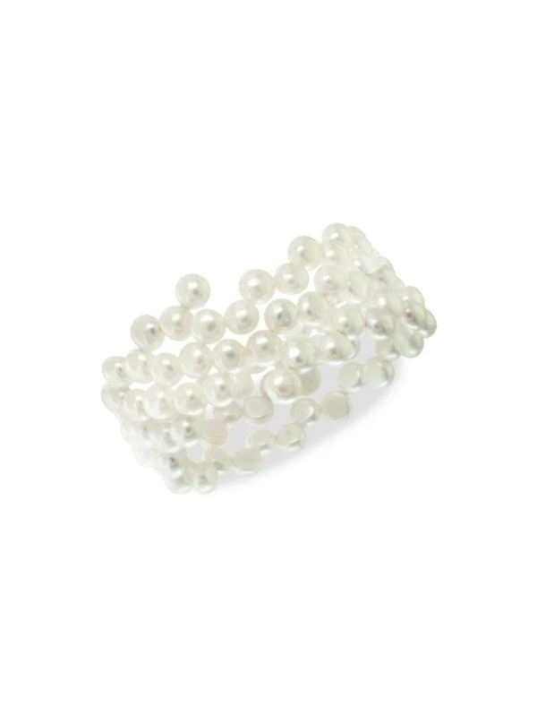 商品Effy|6-7MM White Freshwater Pearl Bangle Bracelet,价格¥501,第1张图片