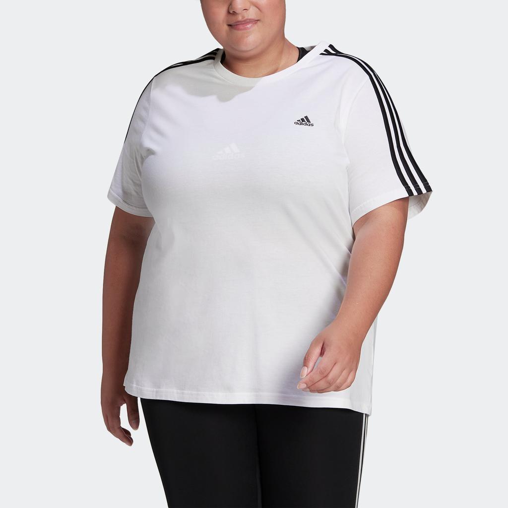 商品Adidas|Women's adidas Essentials Slim 3-Stripes Tee (Plus Size),价格¥126,第1张图片