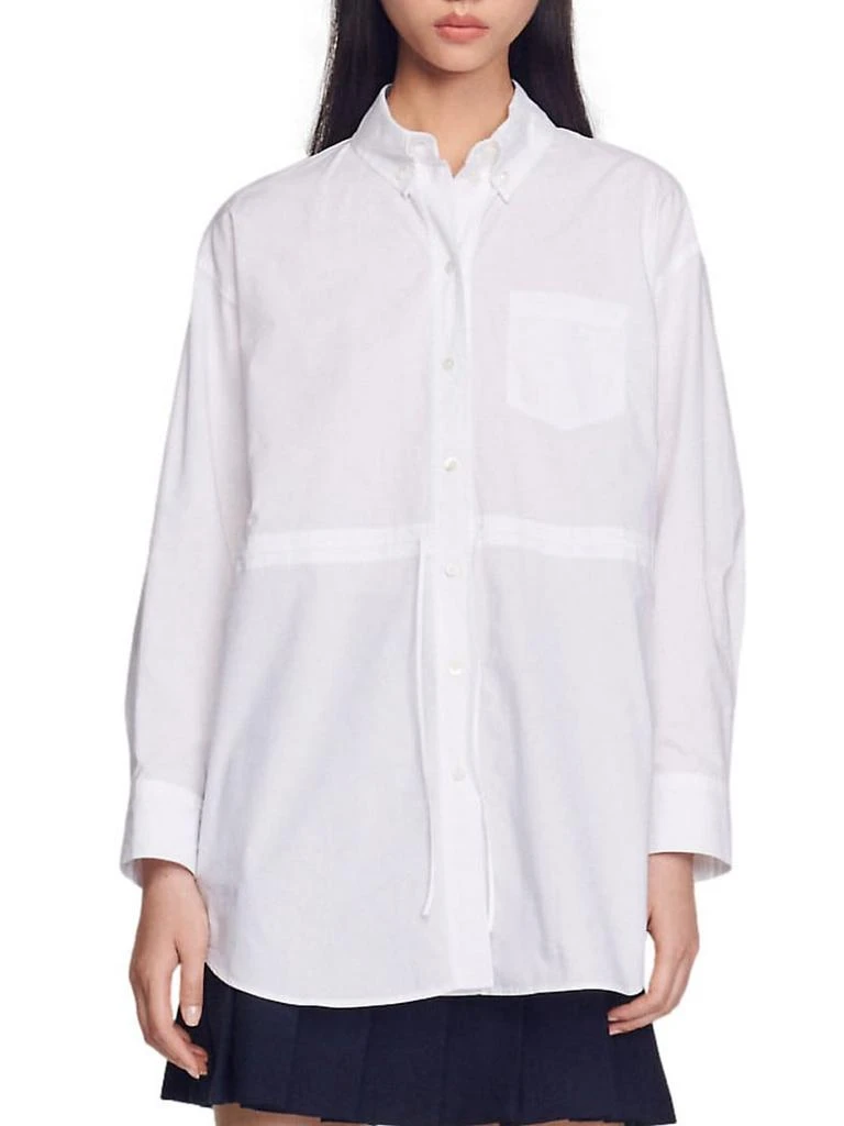 商品Sandro|Acre Cotton Poplin Button Down Shirt,价格¥1260,第1张图片