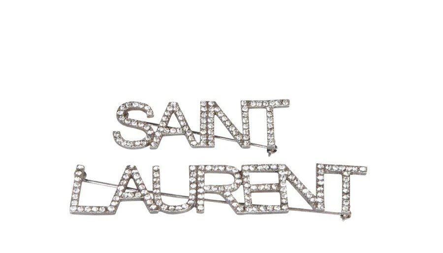 商品Yves Saint Laurent|Saint Laurent Logo Embellished Brooch,价格¥3389,第1张图片