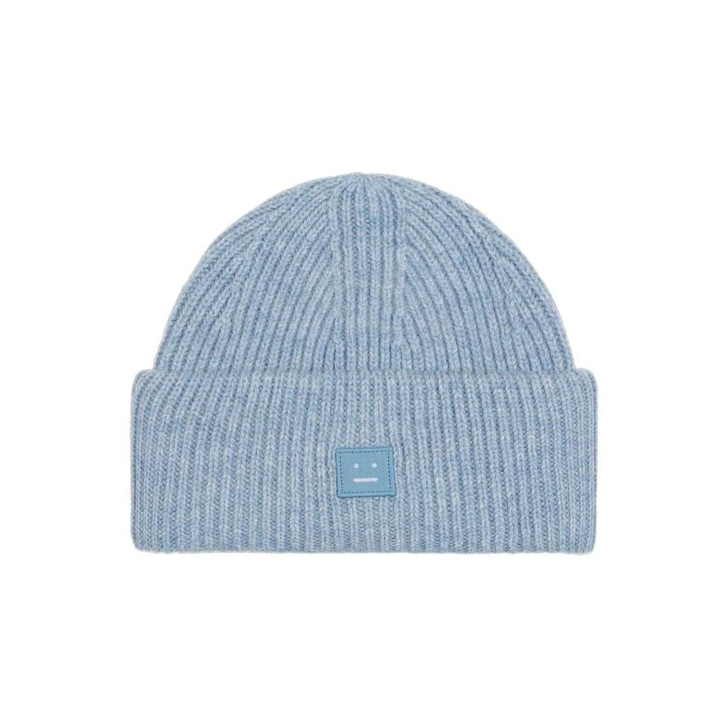 商品Acne Studios|Acne Studios Face Logo Patch Rib-Knit Beanie,价格¥999,第1张图片