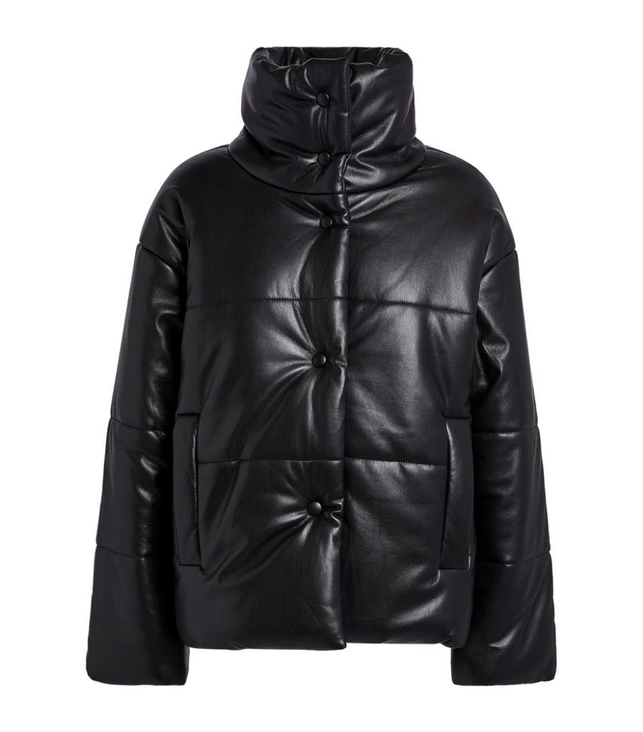 Vegan Leather Puffer Jacket商品第1张图片规格展示