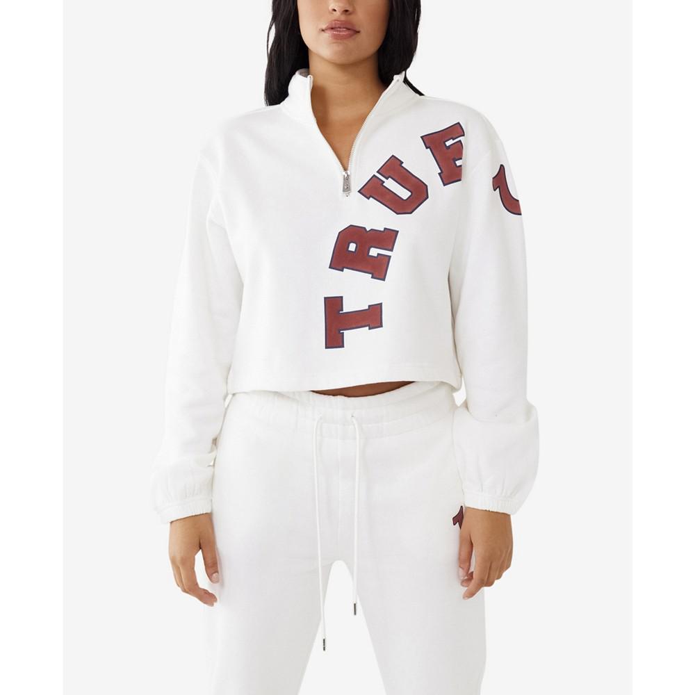 商品True Religion|Women's Collegiate Half Zip Sweatshirt,价格¥853,第1张图片