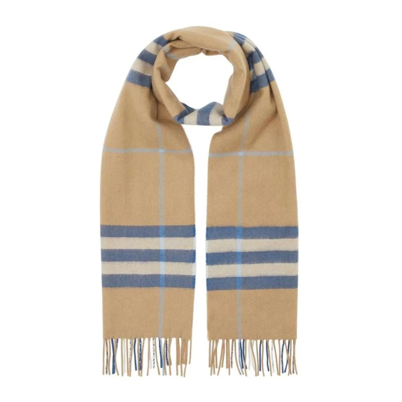 商品[国内直发] Burberry|Burberry 巴宝莉 经典格纹中性围巾 8022676-黄色,价格¥4092,第1张图片