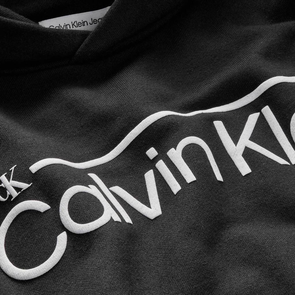 Calvin Klein Boys' Institutional Logo Cotton-Blend Jersey Hoodie商品第2张图片规格展示