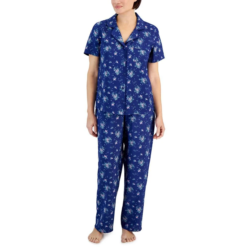 商品Charter Club|Women's Matte Satin Short-Sleeve Pajamas Set, Created for Macy's,价格¥187,第1张图片