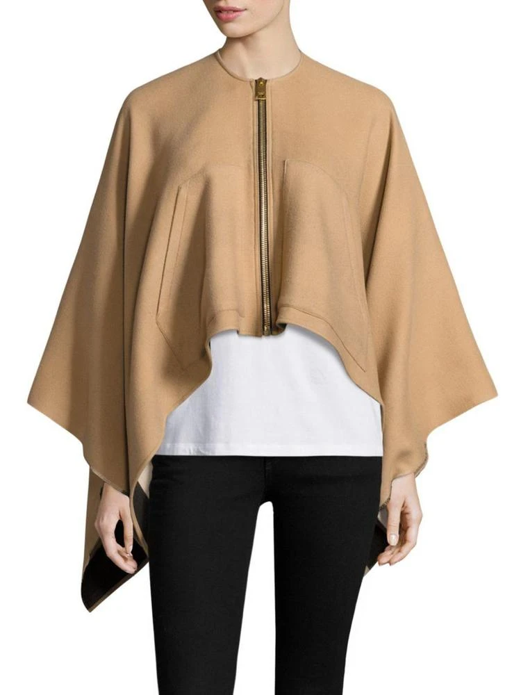 商品Burberry|Merino Wool Zip Poncho,价格¥2987,第1张图片