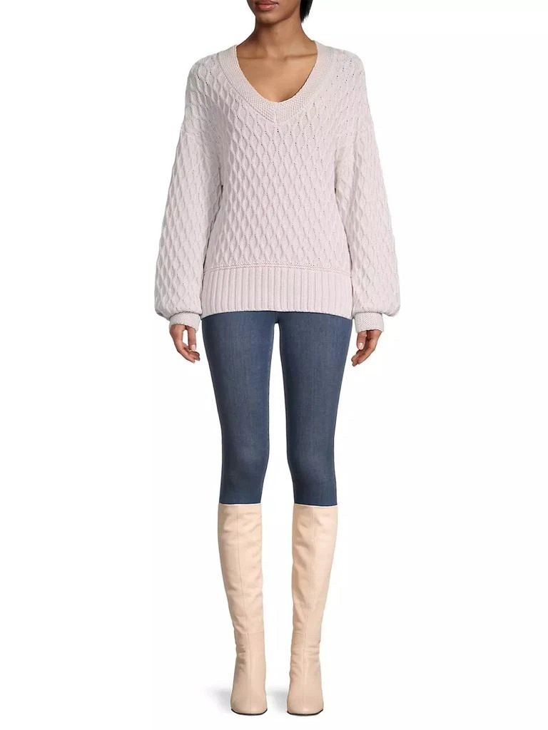 商品525 America|Cotton Mixed-Stitch V-Neck Sweater,价格¥677,第2张图片详细描述