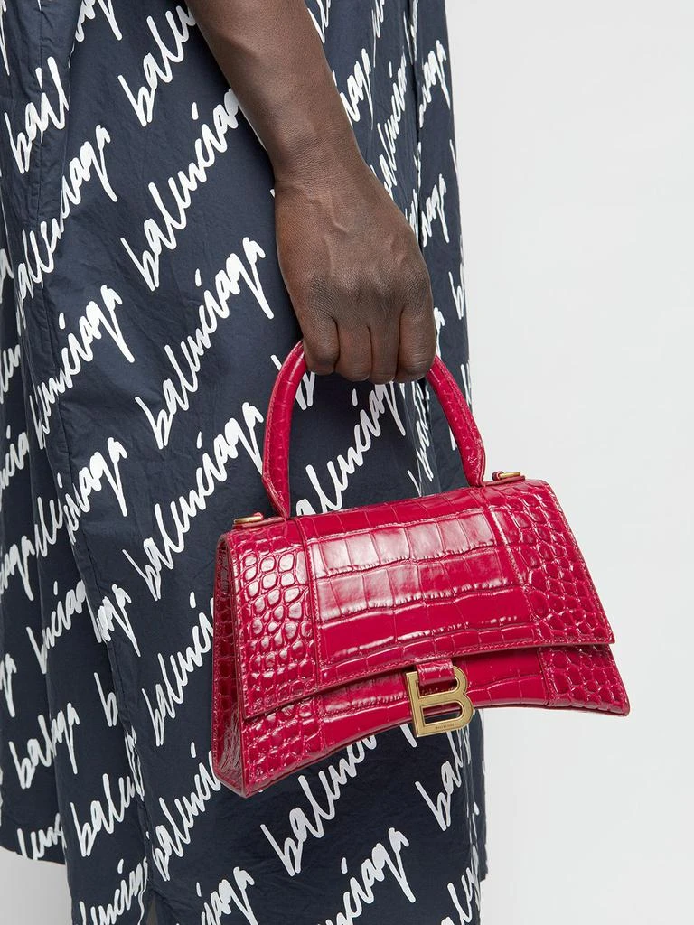 商品Balenciaga|Hourglass Croc Embossed Leather Bag,价格¥22997,第2张图片详细描述