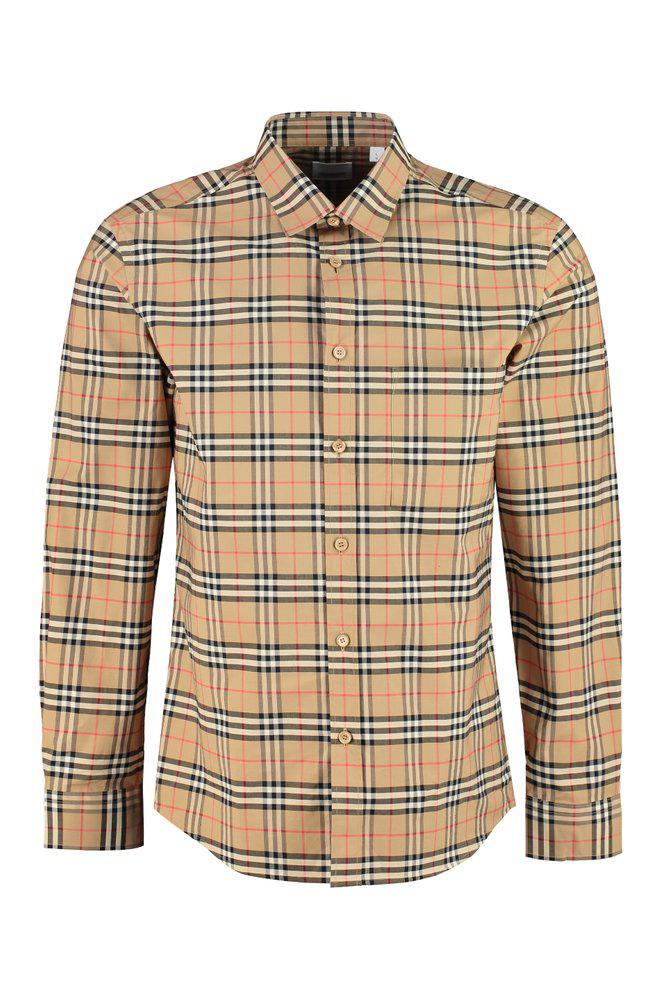 Burberry Checked Long-Sleeve Shirt商品第1张图片规格展示