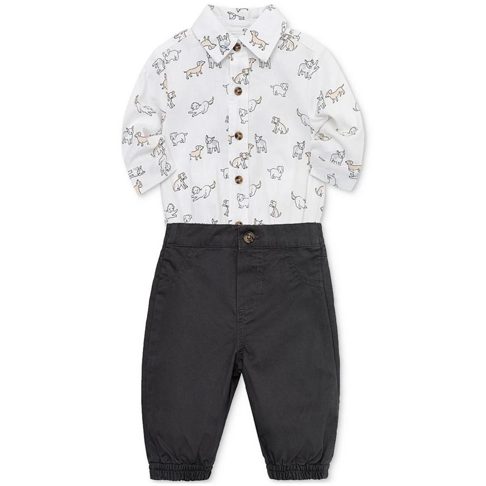 商品Little Me|Baby Boys Puppy Fun Cotton Printed Bodysuit and Pants, 2 Piece Set,价格¥144,第1张图片